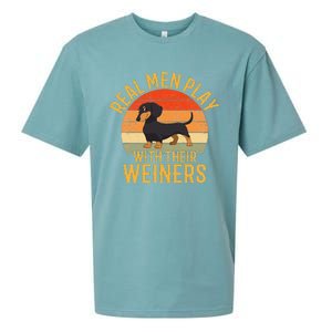 Real Play With Their Weiners Funny Dachshund Dog Sueded Cloud Jersey T-Shirt