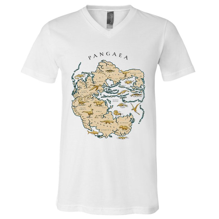 Reunite Pangaea World Map History Geology Earth Geologist V-Neck T-Shirt