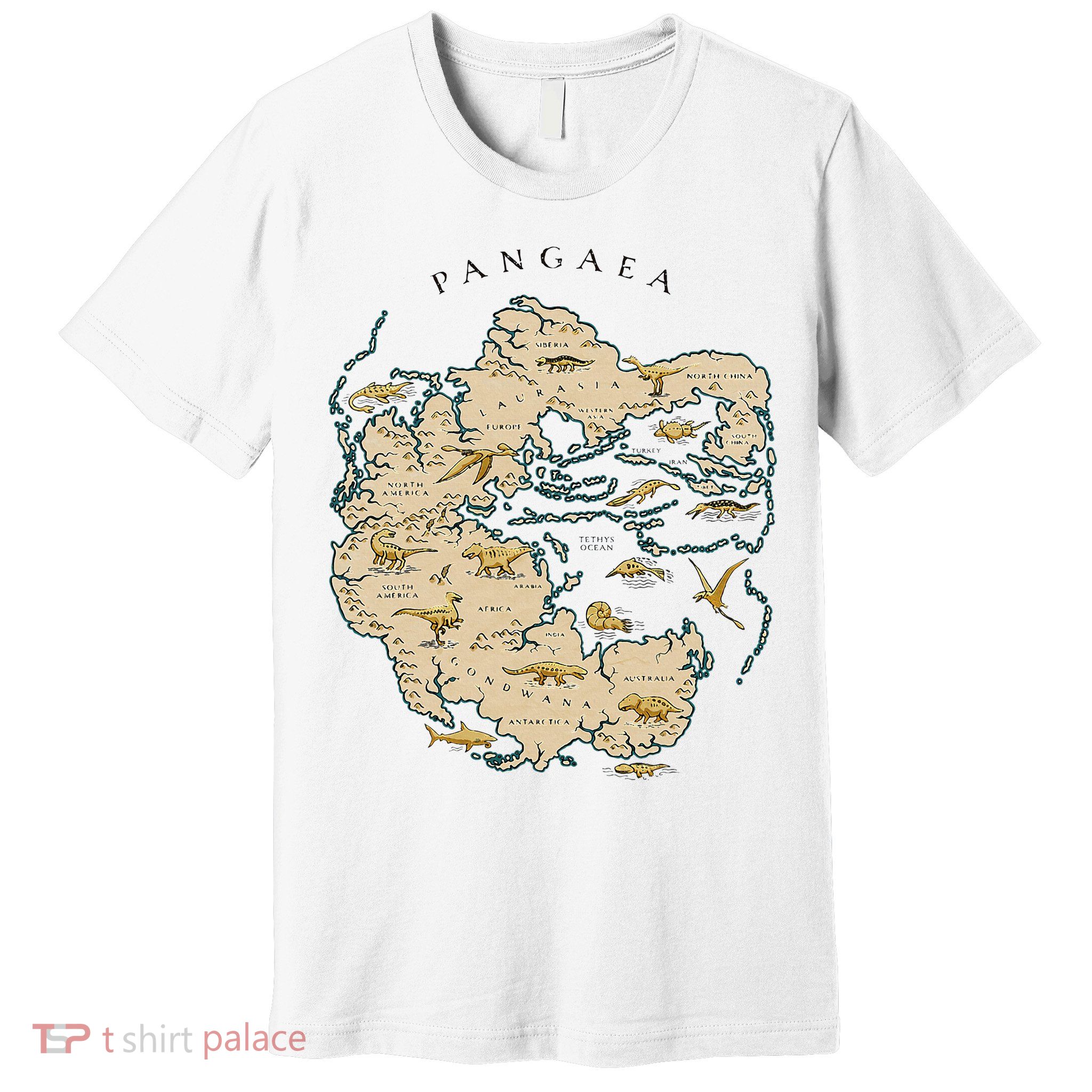 Reunite Pangaea World Map History Geology Earth Geologist Premium T-Shirt