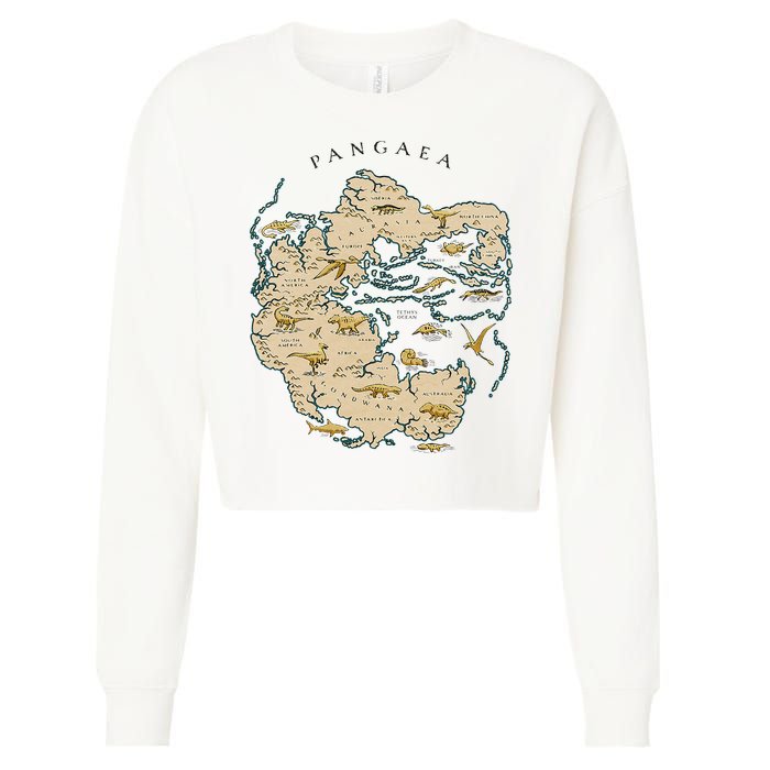 Reunite Pangaea World Map History Geology Earth Geologist Cropped Pullover Crew