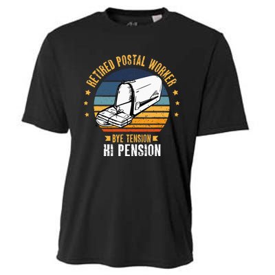 Retired Postal Worker Bye Tension Hi Pension Mailman Cooling Performance Crew T-Shirt