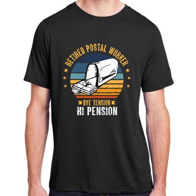 Retired Postal Worker Bye Tension Hi Pension Mailman Adult ChromaSoft Performance T-Shirt