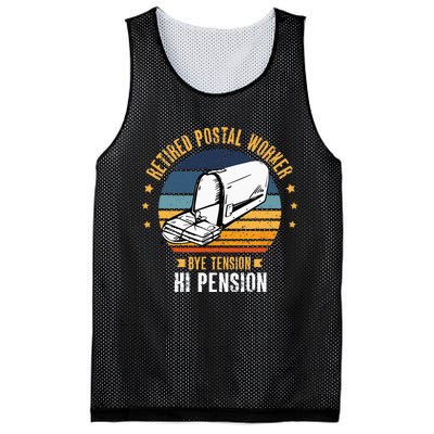 Retired Postal Worker Bye Tension Hi Pension Mailman Mesh Reversible Basketball Jersey Tank