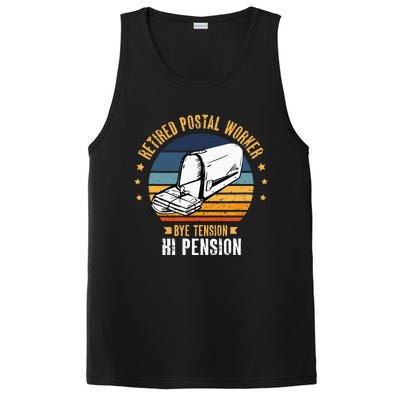 Retired Postal Worker Bye Tension Hi Pension Mailman PosiCharge Competitor Tank