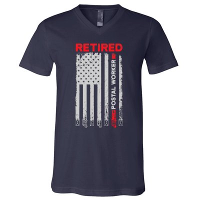 Retired Postal Worker Achieved Mailman Retirement V-Neck T-Shirt