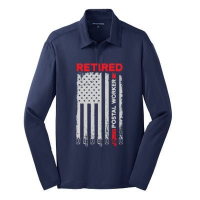 Retired Postal Worker Achieved Mailman Retirement Silk Touch Performance Long Sleeve Polo