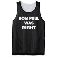 Ron Paul Was Right Mesh Reversible Basketball Jersey Tank