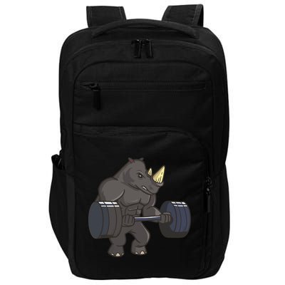 Rhinoceros Powerlifting Weightlifting Gym Rhino Lovers Gift Impact Tech Backpack
