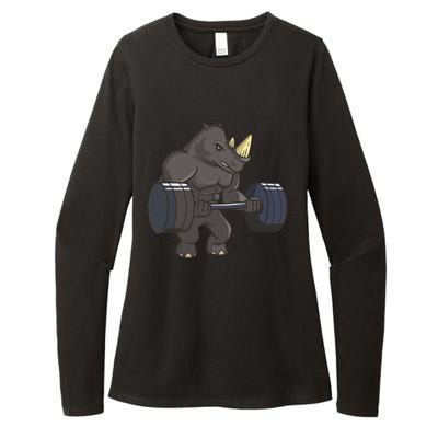 Rhinoceros Powerlifting Weightlifting Gym Rhino Lovers Gift Womens CVC Long Sleeve Shirt