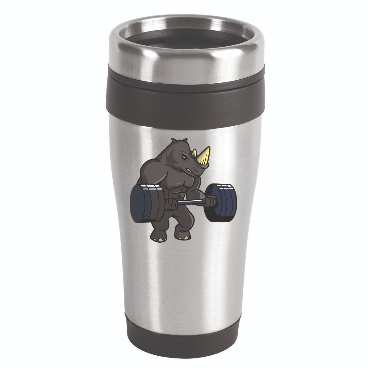 Rhinoceros Powerlifting Weightlifting Gym Rhino Lovers Gift 16oz Travel Tumbler