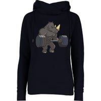 Rhinoceros Powerlifting Weightlifting Gym Rhino Lovers Gift Womens Funnel Neck Pullover Hood