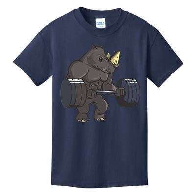 Rhinoceros Powerlifting Weightlifting Gym Rhino Lovers Gift Kids T-Shirt