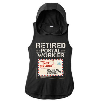 Retired Postal Worker Mailman Postman Mail Carrier Ladies PosiCharge Tri-Blend Wicking Draft Hoodie Tank