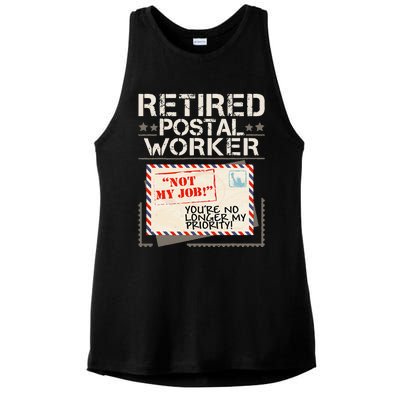 Retired Postal Worker Mailman Postman Mail Carrier Ladies PosiCharge Tri-Blend Wicking Tank