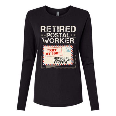 Retired Postal Worker Mailman Postman Mail Carrier Womens Cotton Relaxed Long Sleeve T-Shirt