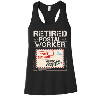 Retired Postal Worker Mailman Postman Mail Carrier Women's Racerback Tank