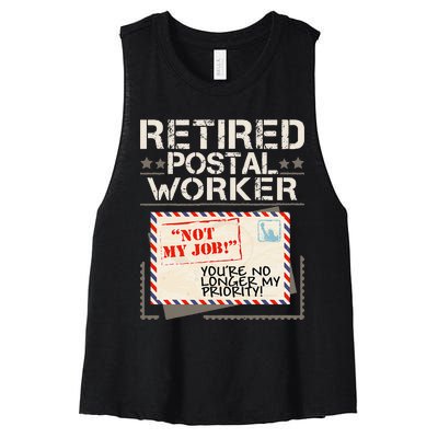 Retired Postal Worker Mailman Postman Mail Carrier Women's Racerback Cropped Tank