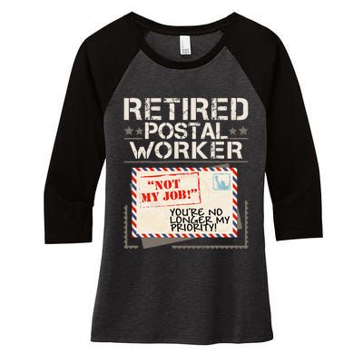 Retired Postal Worker Mailman Postman Mail Carrier Women's Tri-Blend 3/4-Sleeve Raglan Shirt