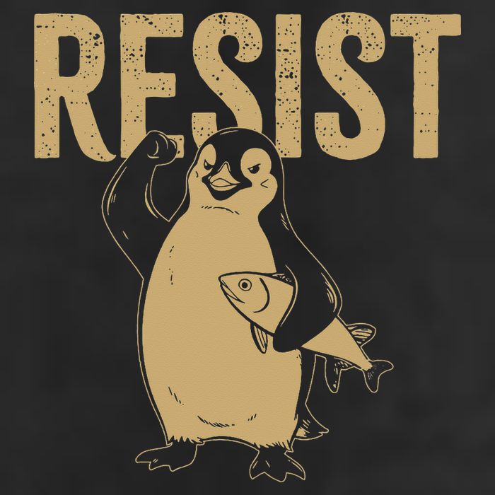 Resist Penguins We Stand With Penguins Against Tariffs Trucker Hat