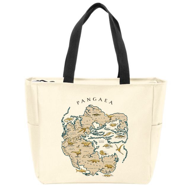 Reunite Pangaea World Map History Geology Earth Geologist Zip Tote Bag