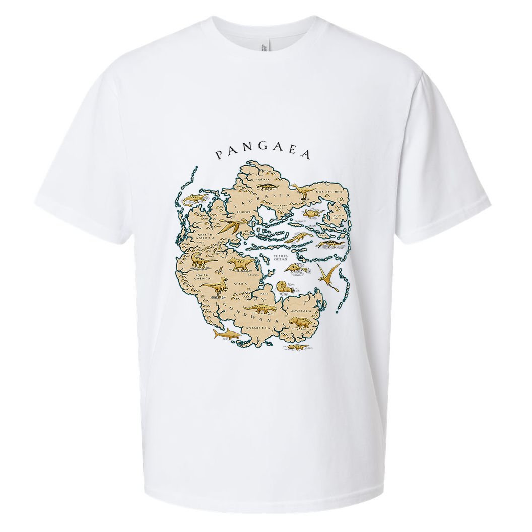 Reunite Pangaea World Map History Geology Earth Geologist Sueded Cloud Jersey T-Shirt