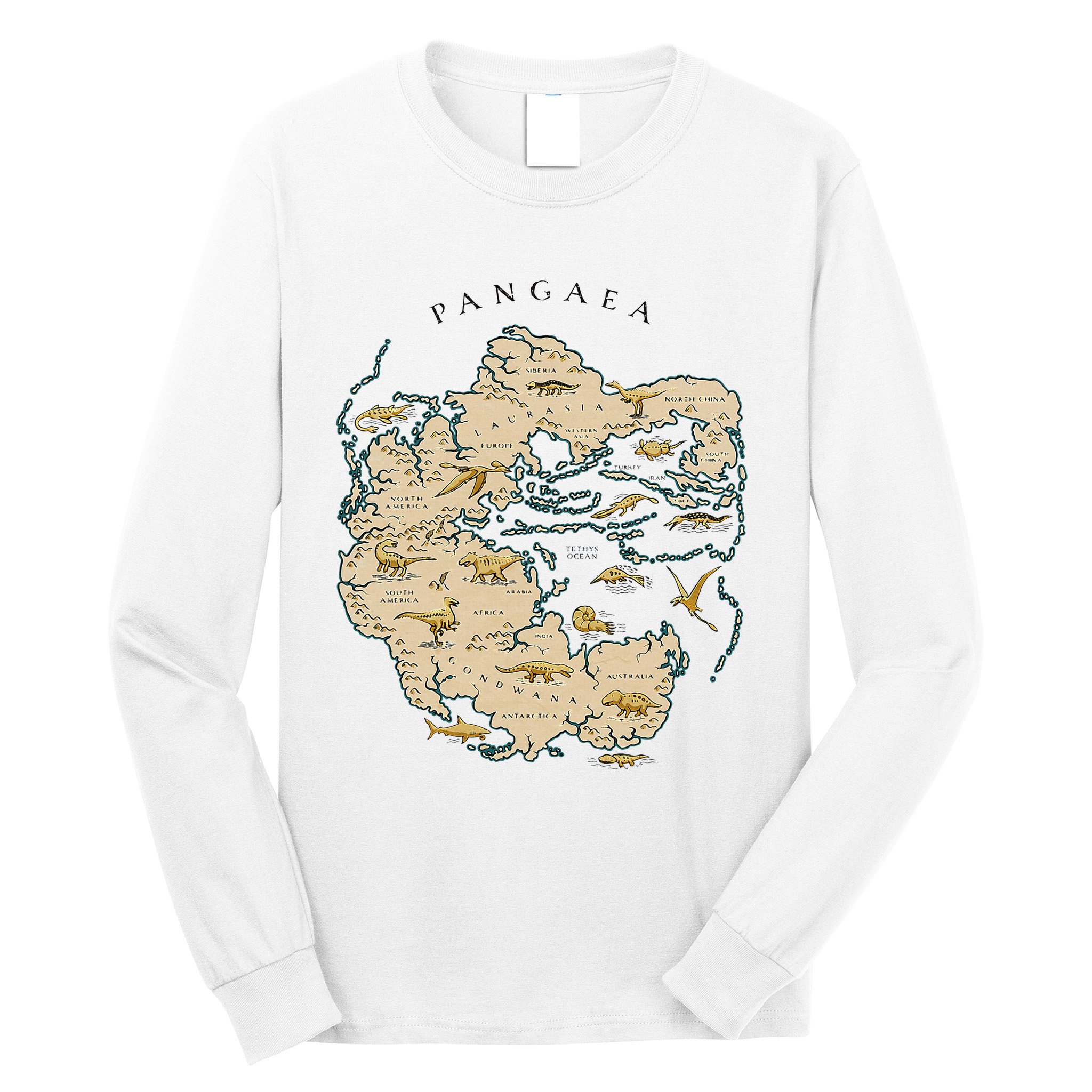 Reunite Pangaea World Map History Geology Earth Geologist Long Sleeve Shirt