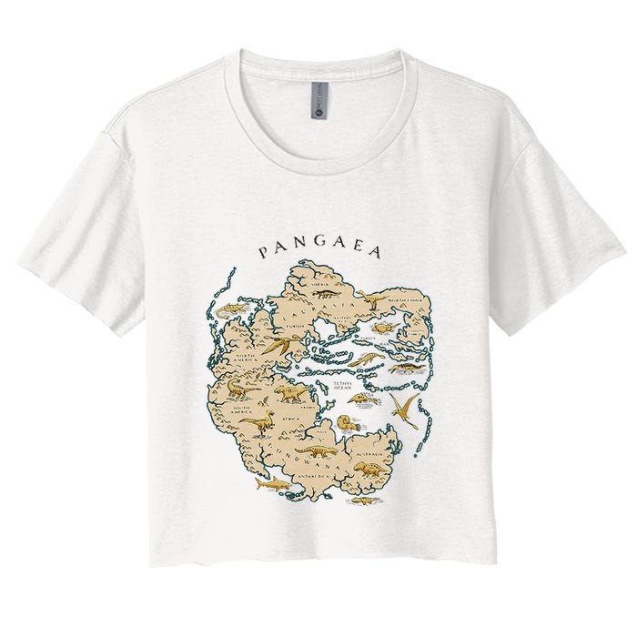 Reunite Pangaea World Map History Geology Earth Geologist Women's Crop Top Tee