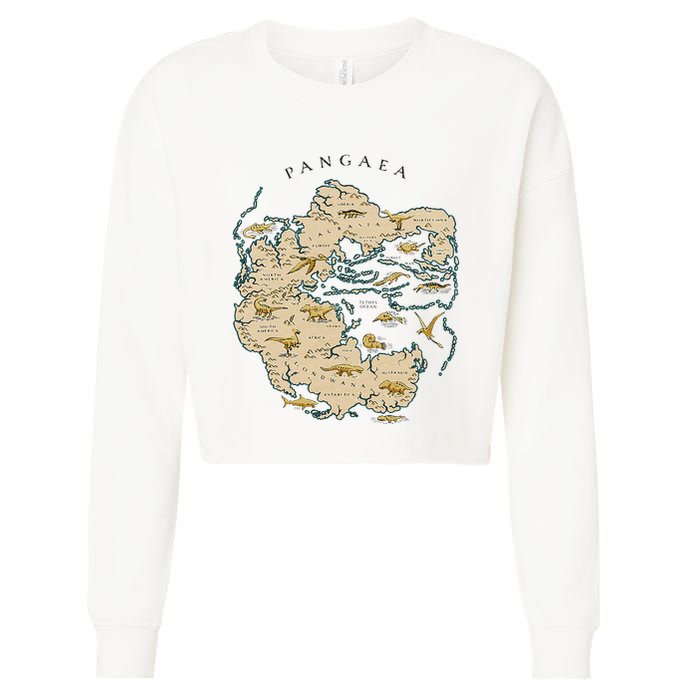 Reunite Pangaea World Map History Geology Earth Geologist Cropped Pullover Crew