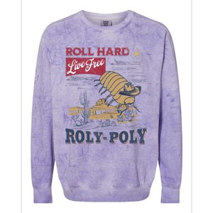 Roly Poly Western Rodeo Cowboy Dung Beetle Retro Colorblast Crewneck Sweatshirt