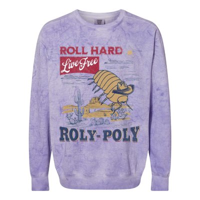 Roly Poly Western Rodeo Cowboy Dung Beetle Retro Colorblast Crewneck Sweatshirt