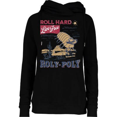 Roly Poly Western Rodeo Cowboy Dung Beetle Retro Womens Funnel Neck Pullover Hood