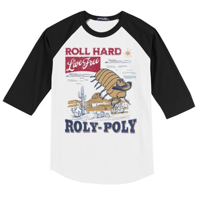 Roly Poly Western Rodeo Cowboy Dung Beetle Retro Baseball Sleeve Shirt