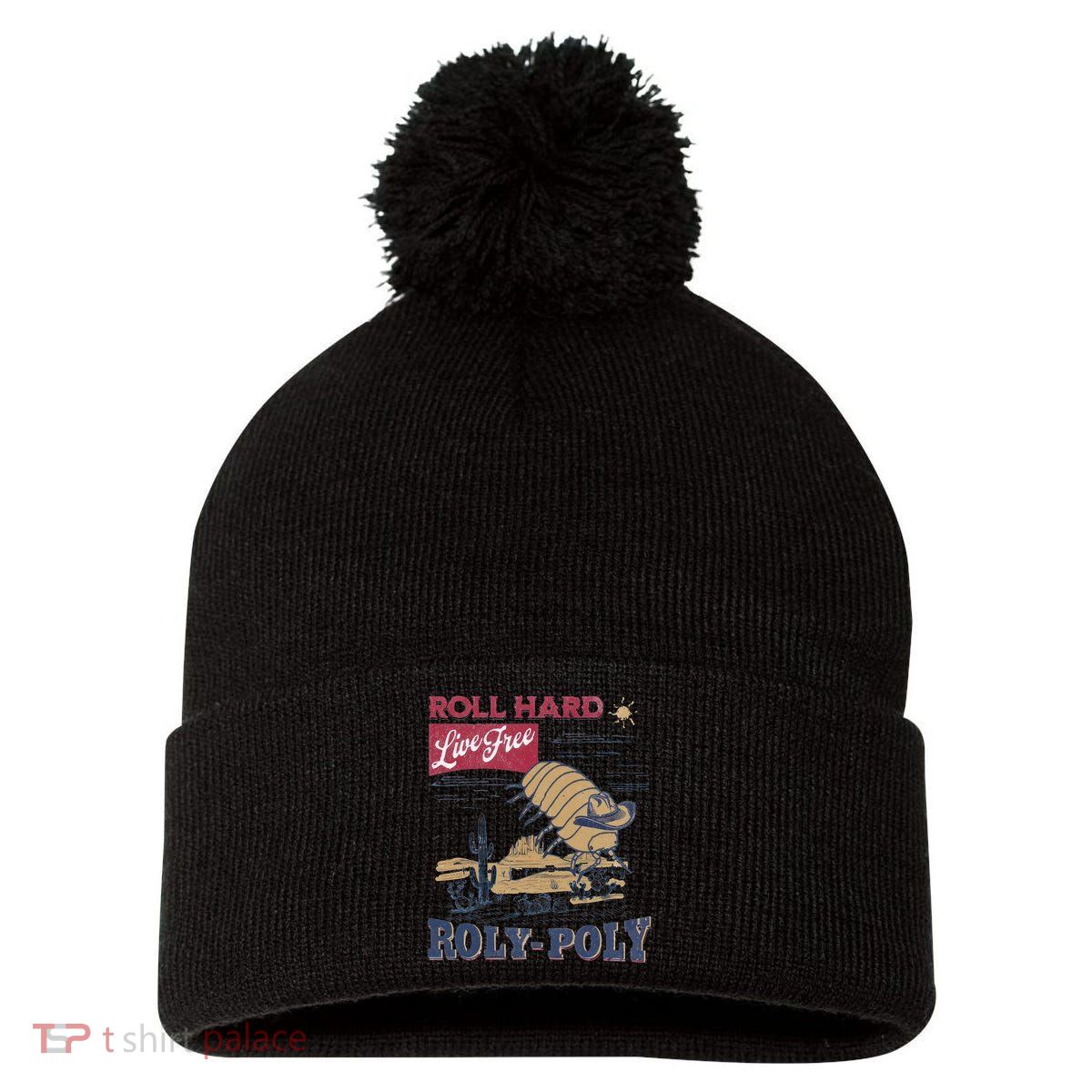 Roly Poly Western Rodeo Cowboy Dung Beetle Retro Pom Pom 12in Knit Beanie