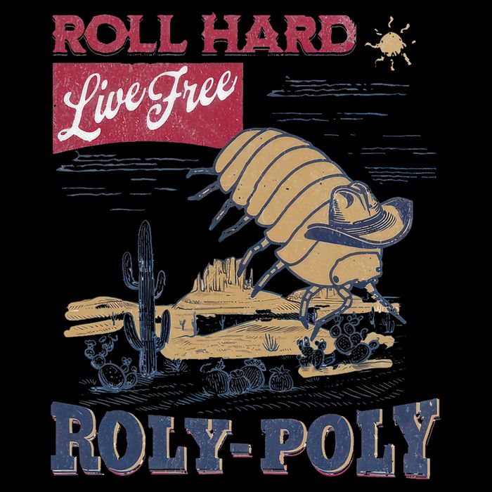 Roly Poly Western Rodeo Cowboy Dung Beetle Retro Tie-Dye T-Shirt