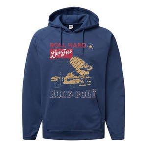 Roly Poly Western Rodeo Cowboy Dung Beetle Retro Performance Fleece Hoodie