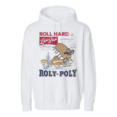 Roly Poly Western Rodeo Cowboy Dung Beetle Retro Garment-Dyed Fleece Hoodie