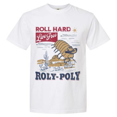 Roly Poly Western Rodeo Cowboy Dung Beetle Retro Garment-Dyed Heavyweight T-Shirt