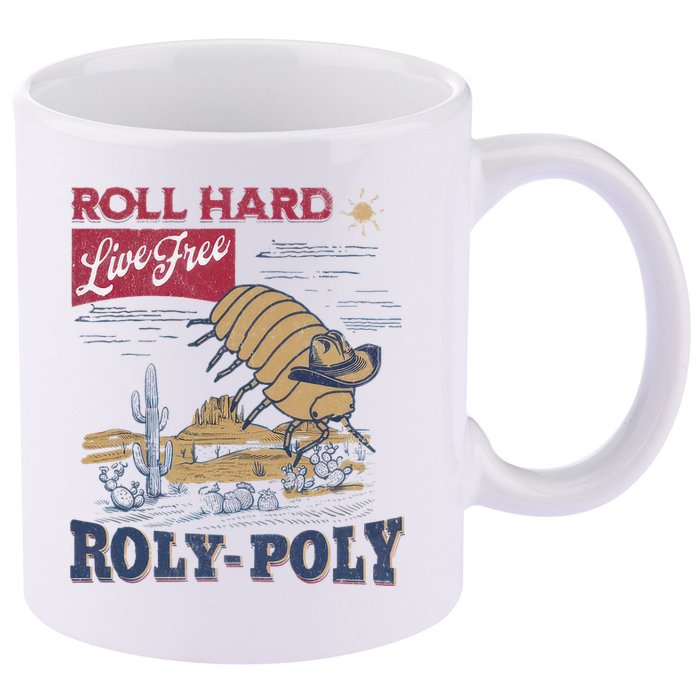 Roly Poly Western Rodeo Cowboy Dung Beetle Retro 11oz C Handle Ceramic Mug