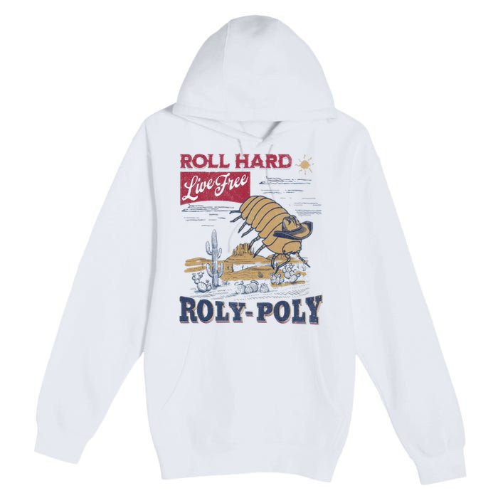 Roly Poly Western Rodeo Cowboy Dung Beetle Retro Premium Pullover Hoodie