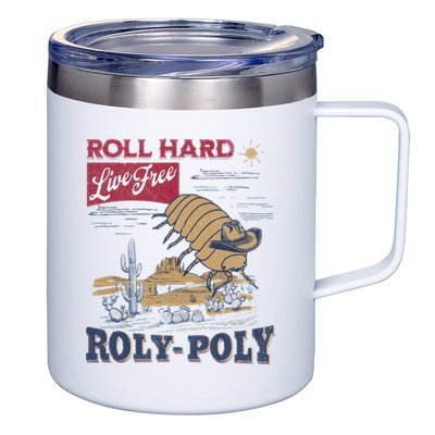 Roly Poly Western Rodeo Cowboy Dung Beetle Retro 12oz Stainless Steel Coffee Mug