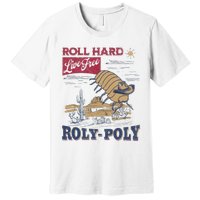 Roly Poly Western Rodeo Cowboy Dung Beetle Retro Premium T-Shirt