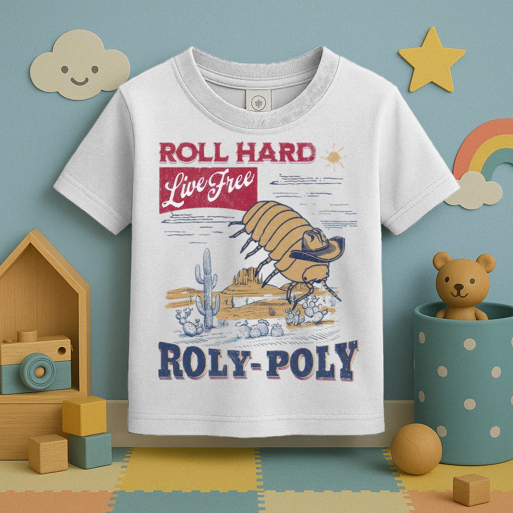 Roly Poly Western Rodeo Cowboy Dung Beetle Retro Toddler T-Shirt