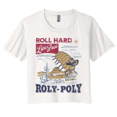 Roly Poly Western Rodeo Cowboy Dung Beetle Retro Crop Top