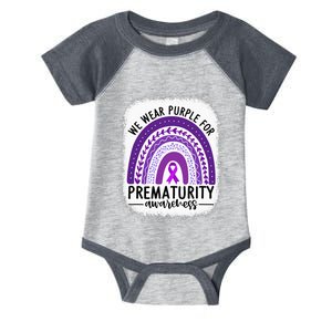 Rainbow Preemie - We Wear Purple for Prematurity Awareness Infant Baby Jersey Bodysuit