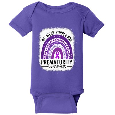 Rainbow Preemie - We Wear Purple for Prematurity Awareness Baby Bodysuit