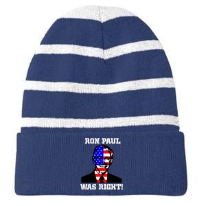 Ron Paul Was Right Striped Beanie with Solid Band