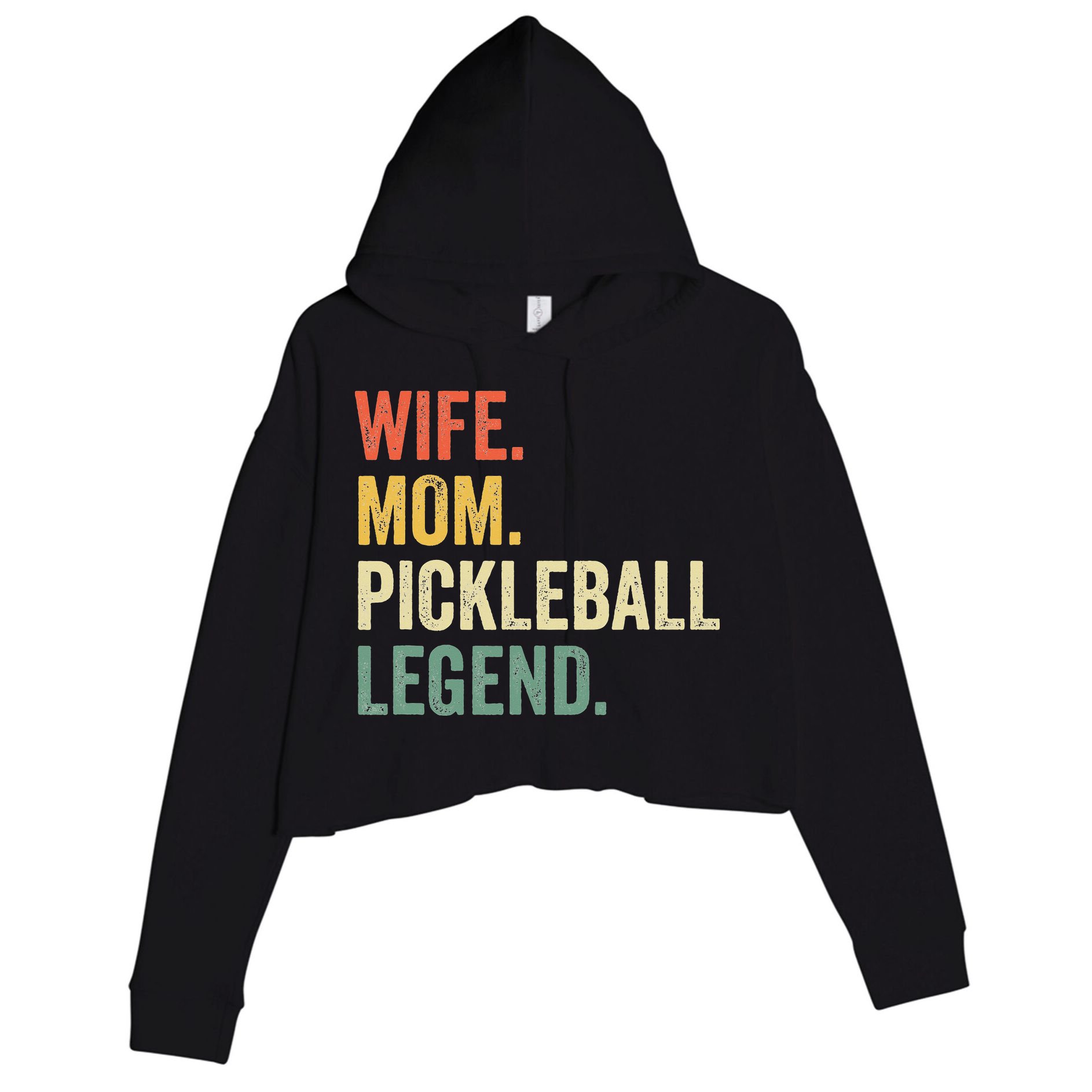 Retro Pickleball Wife Mom Legend Vintage Mother's Day Crop Fleece Hoodie