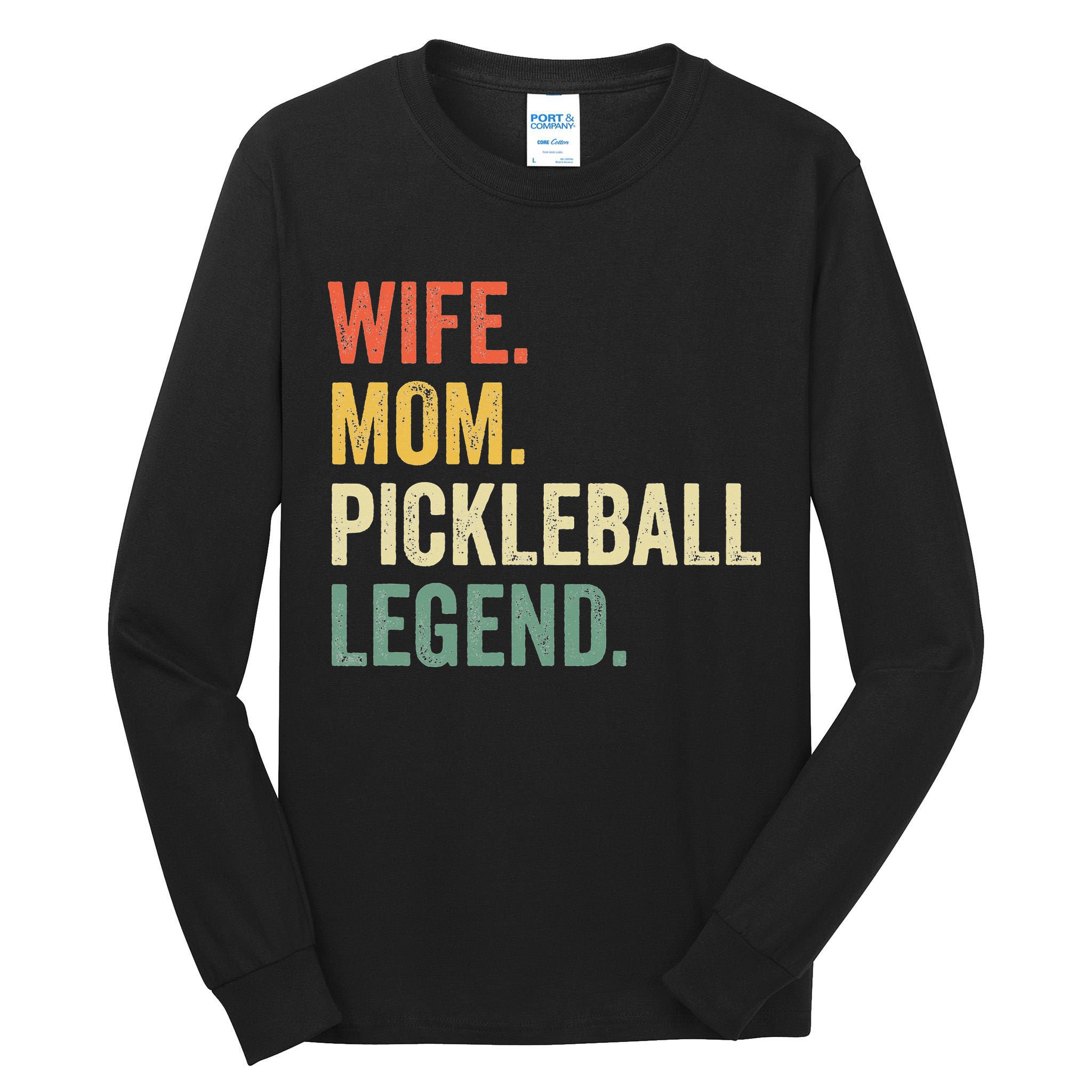 Retro Pickleball Wife Mom Legend Vintage Mother's Day Tall Long Sleeve T-Shirt