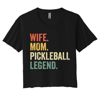 Retro Pickleball Wife Mom Legend Vintage Mother's Day Crop Top