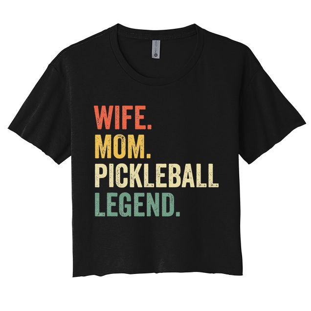 Retro Pickleball Wife Mom Legend Vintage Mother's Day Women's Crop Top Tee